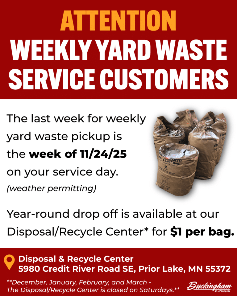 Last day for yard waste - 2025